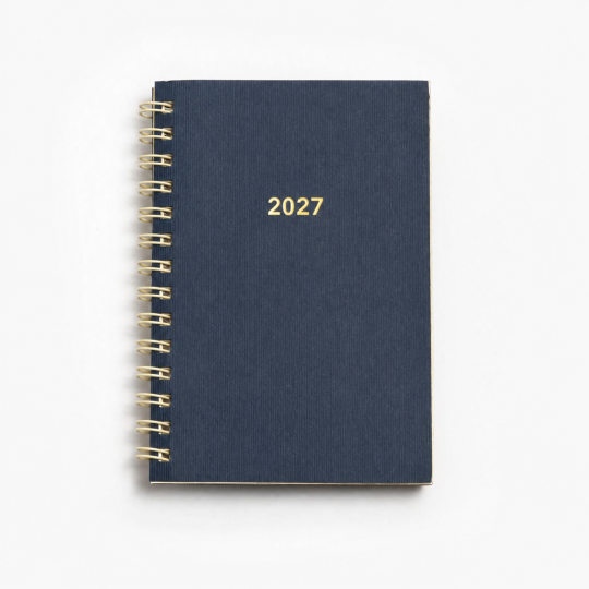 Inlaga/refill till tvådelad fickkalender 2027 i äkta skinn - kalenderinlaga, Skatt & Redovisning, årsplan 2026, kontaktbok 2