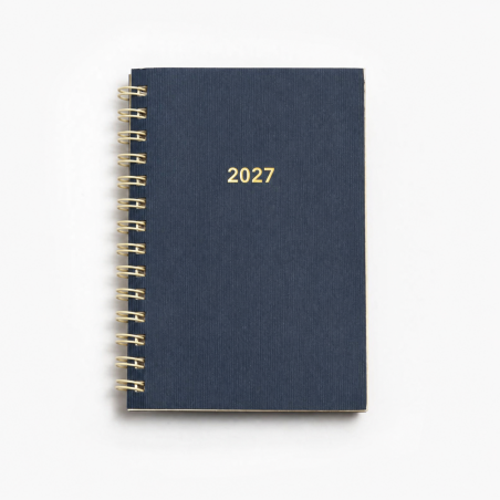 Spiralbunden inlaga/refill till tvådelad fickkalender 2027 i äkta skinn - inlaga wire-O - fullspäckad med värdefull information