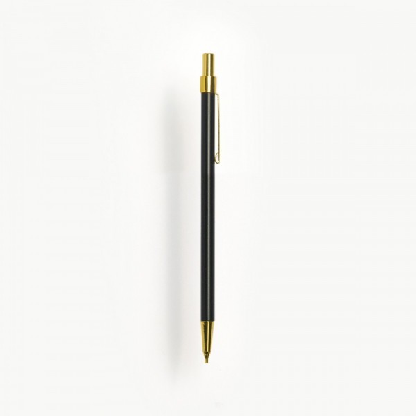 Tredelad fickkalender 2022 - spiralbunden - äkta skinn - med exklusiv penna i metall - 12 cm lång med gulddetaljer