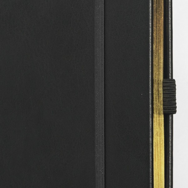 SKRIVI neutral svart och guld - exklusiv skrivbok - anteckningsbok - guldsnitt - zoom